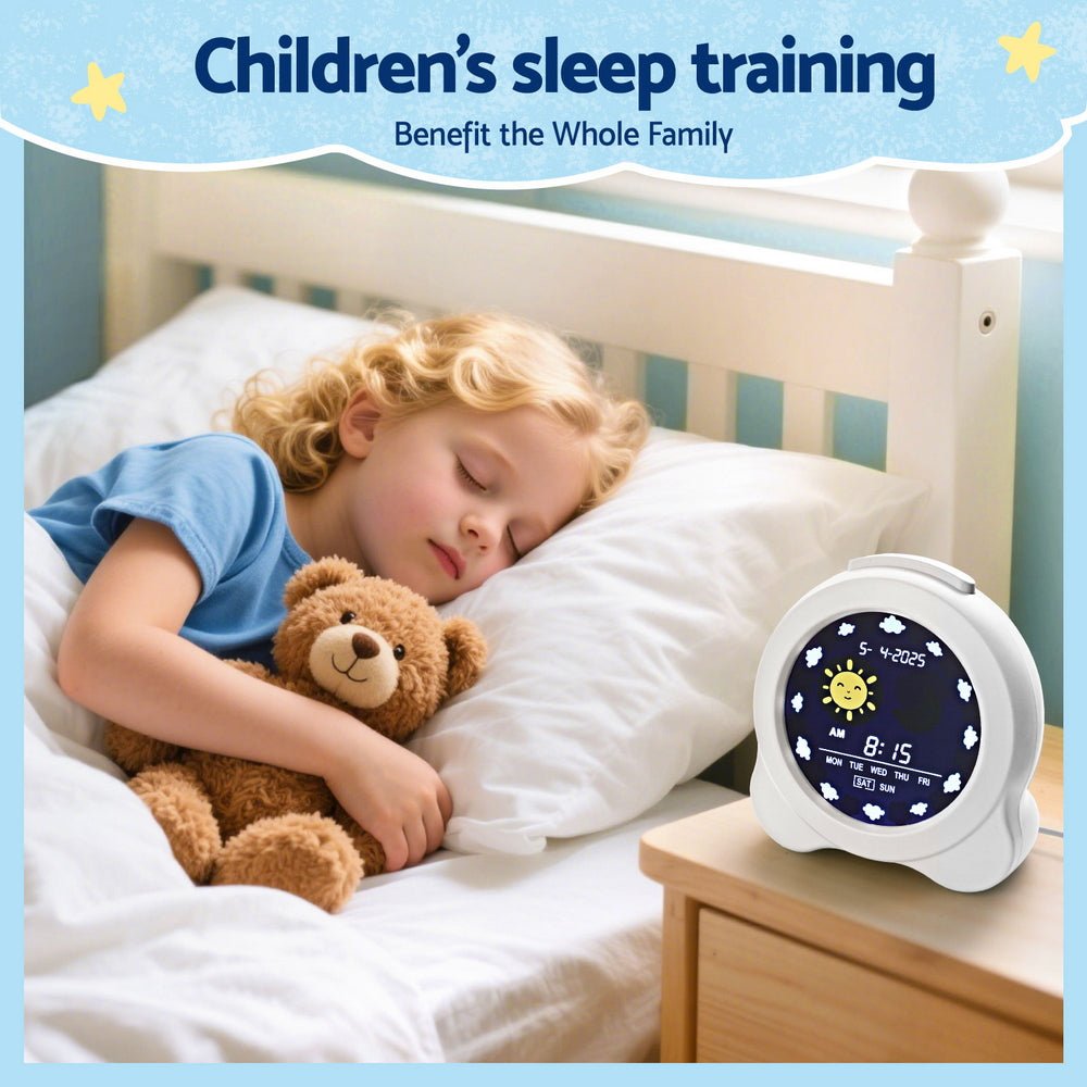 Artiss 3.8" Digital Day Clock Calendar Alarm LCD Display - White - Children's Clocks