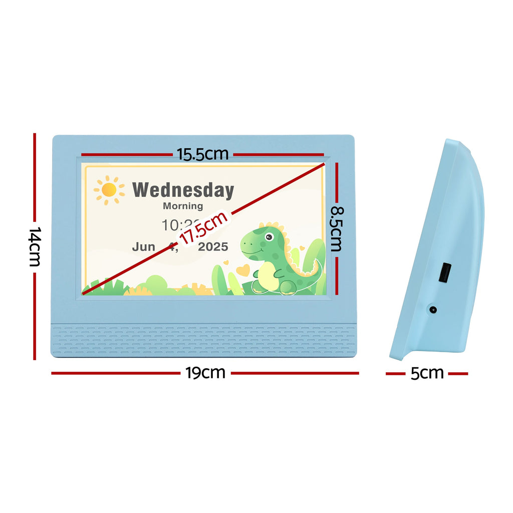 Artiss 7" Digital Day Clock - Children Sleep Trainer Clock - Blue - Children's Clocks