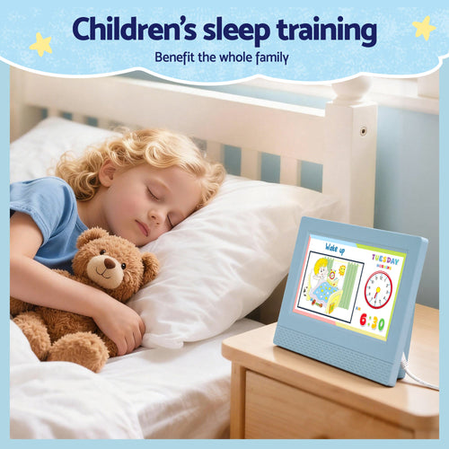 Artiss 7" Digital Day Clock - Children Sleep Trainer Clock - Blue - Children's Clocks