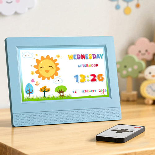 Artiss 7" Digital Day Clock - Children Sleep Trainer Clock - Blue - Children's Clocks