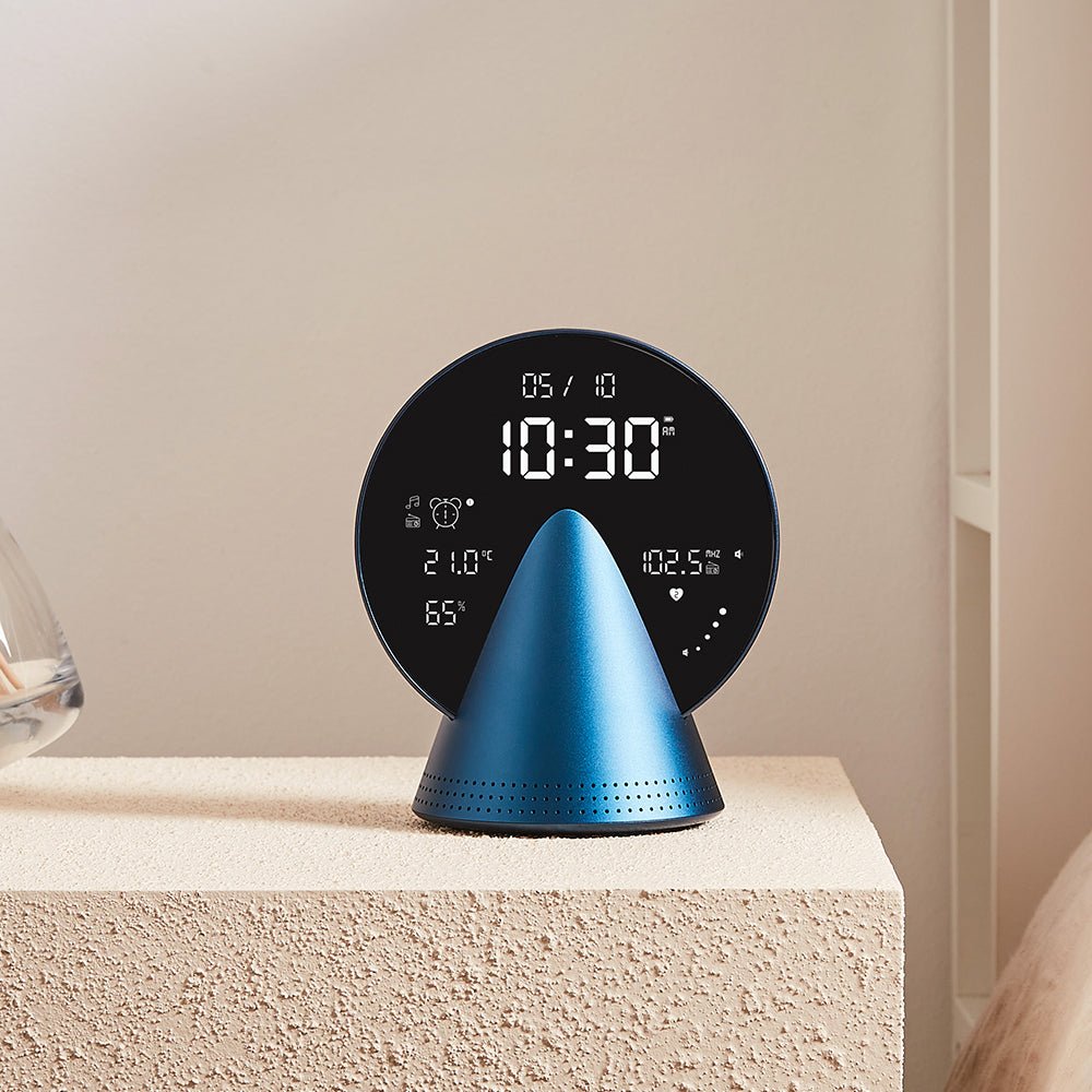 Lexon Conic Radio Alarm Clock With Built - In Bluetooth Speaker - Blue - Desk Alarms