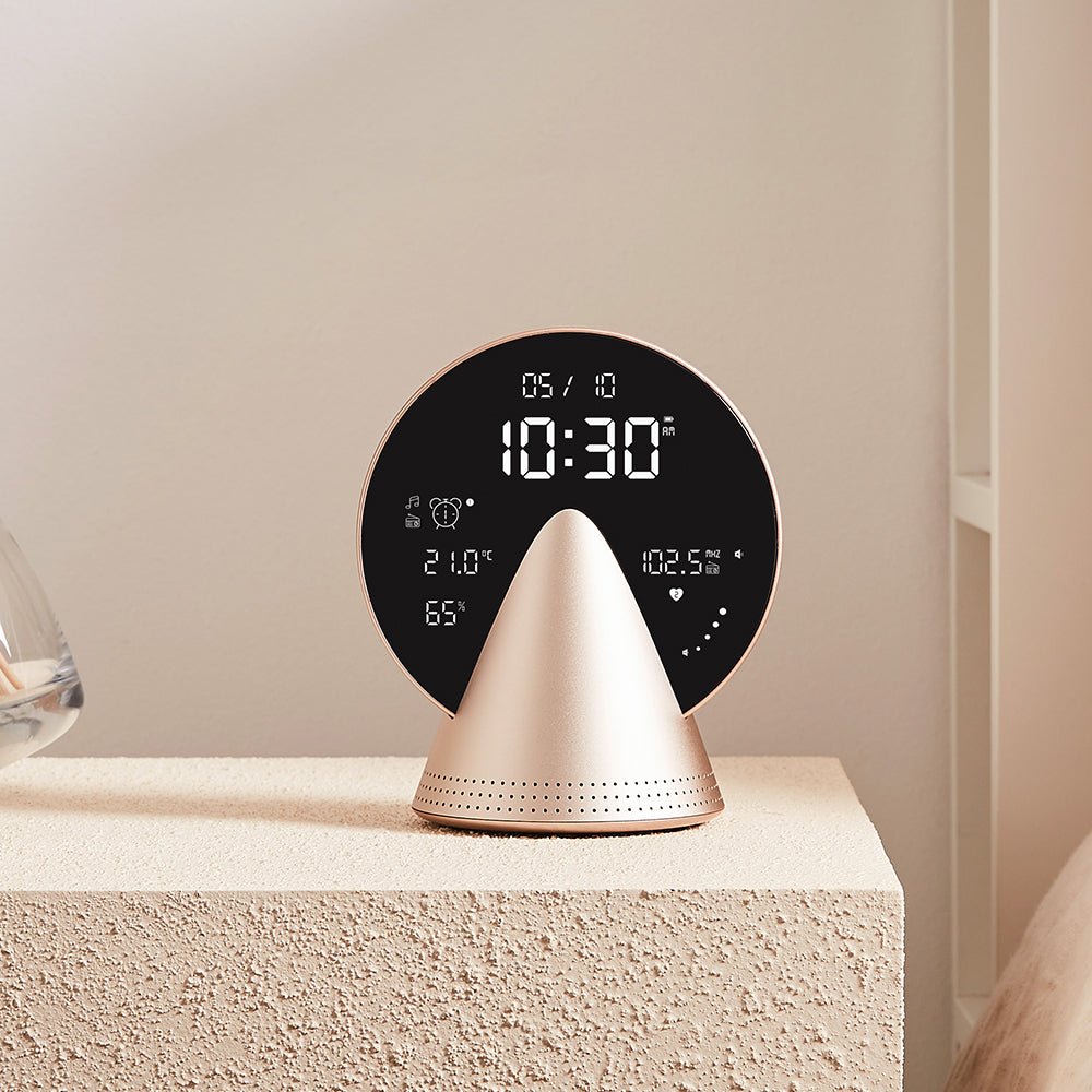 Lexon Conic Radio Alarm Clock With Built - In Bluetooth Speaker - Gold - Desk Alarms