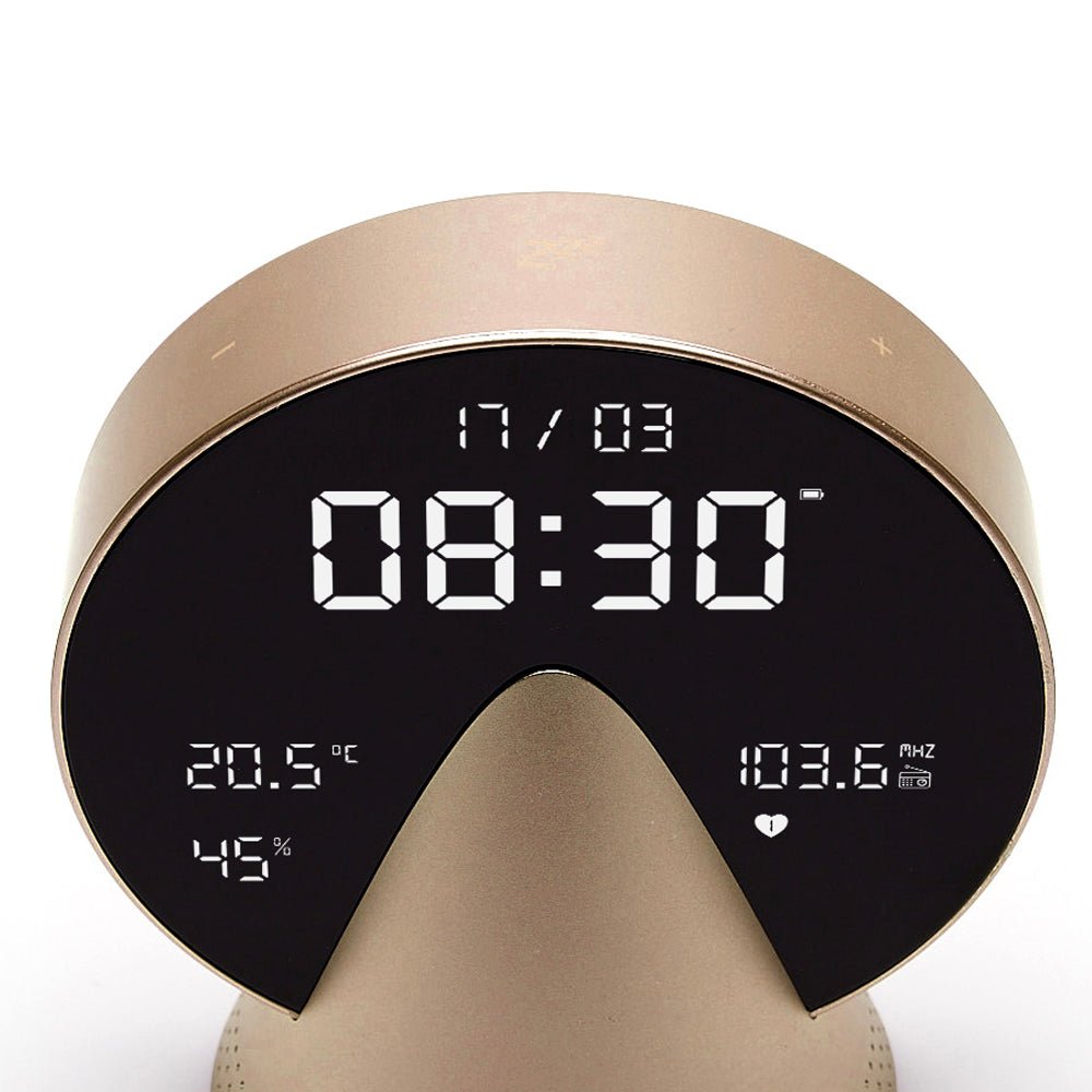 Lexon Conic Radio Alarm Clock With Built - In Bluetooth Speaker - Gold - Desk Alarms