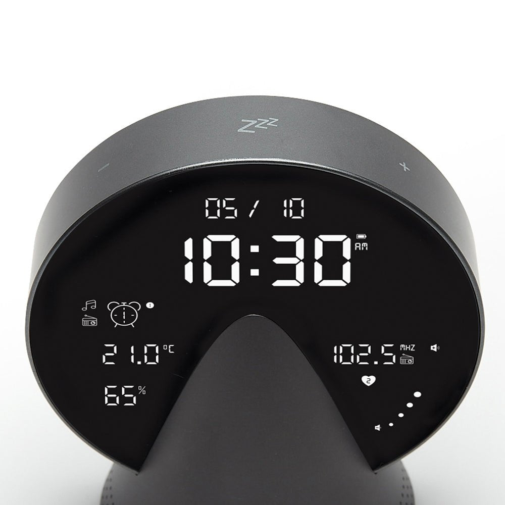 Lexon Conic Radio Alarm Clock With Built - In Bluetooth Speaker - Grey - Desk Alarms
