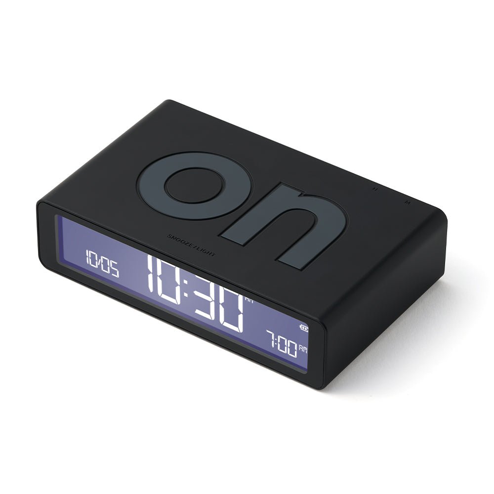 Lexon Flip Classic Reversible Alarm Clock - Black - Desk Alarms