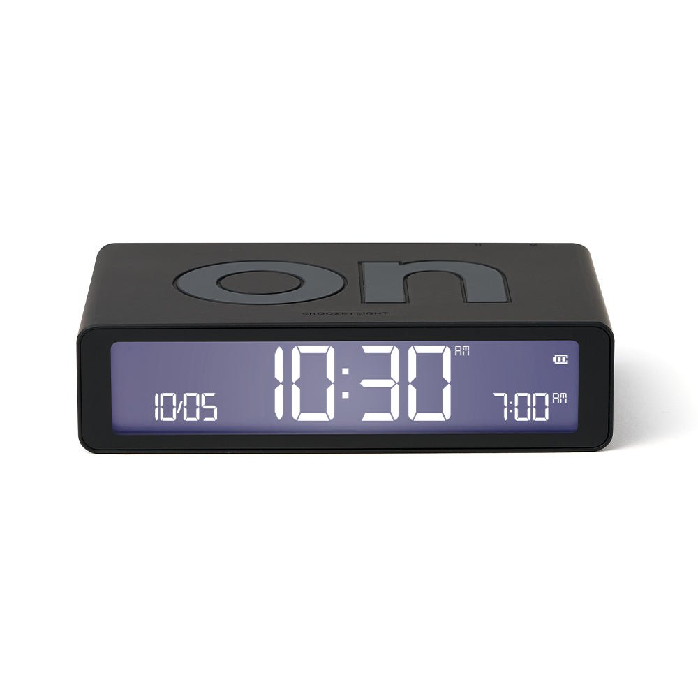 Lexon Flip Classic Reversible Alarm Clock - Black - Desk Alarms