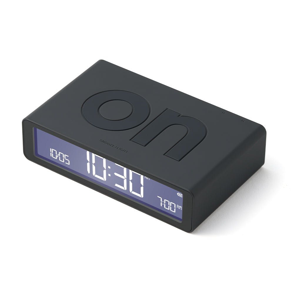 Lexon Flip Classic Reversible Alarm Clock - Grey - Desk Alarms