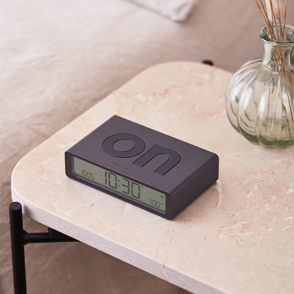 Lexon Flip Classic Reversible Alarm Clock - Grey - Desk Alarms