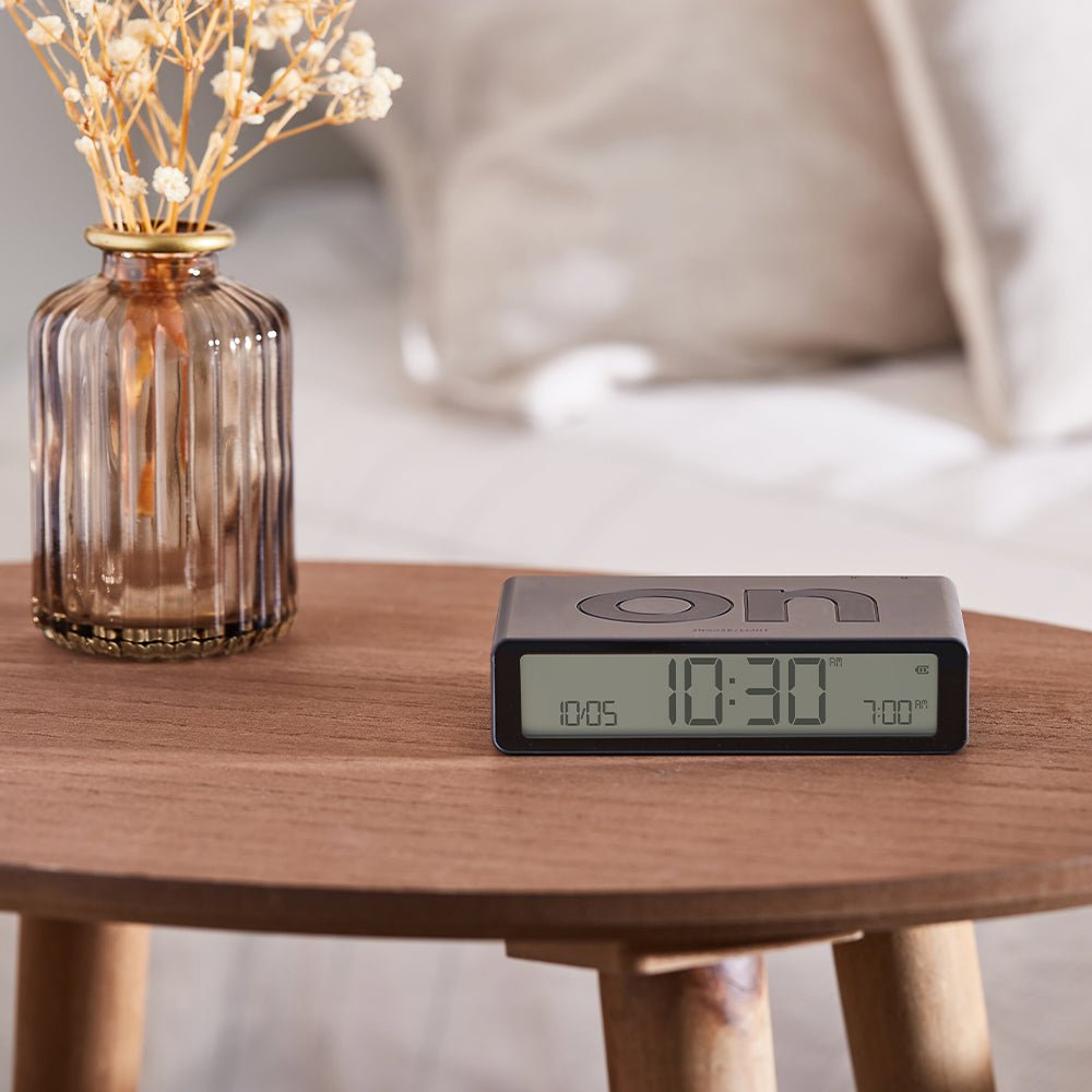 Lexon Flip Classic Reversible Alarm Clock - Grey - Desk Alarms