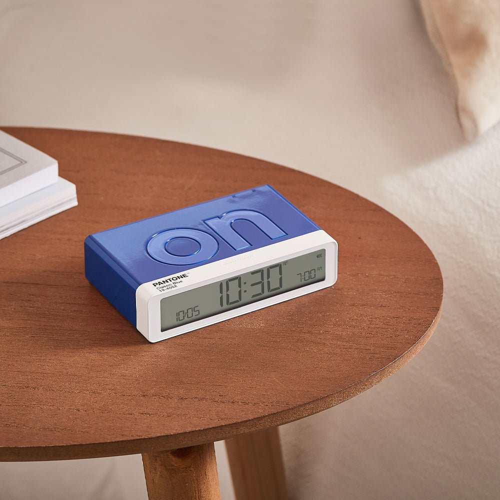 Lexon Flip Classic Reversible Alarm Clock - PANTONE Classic Blue - Desk Alarms