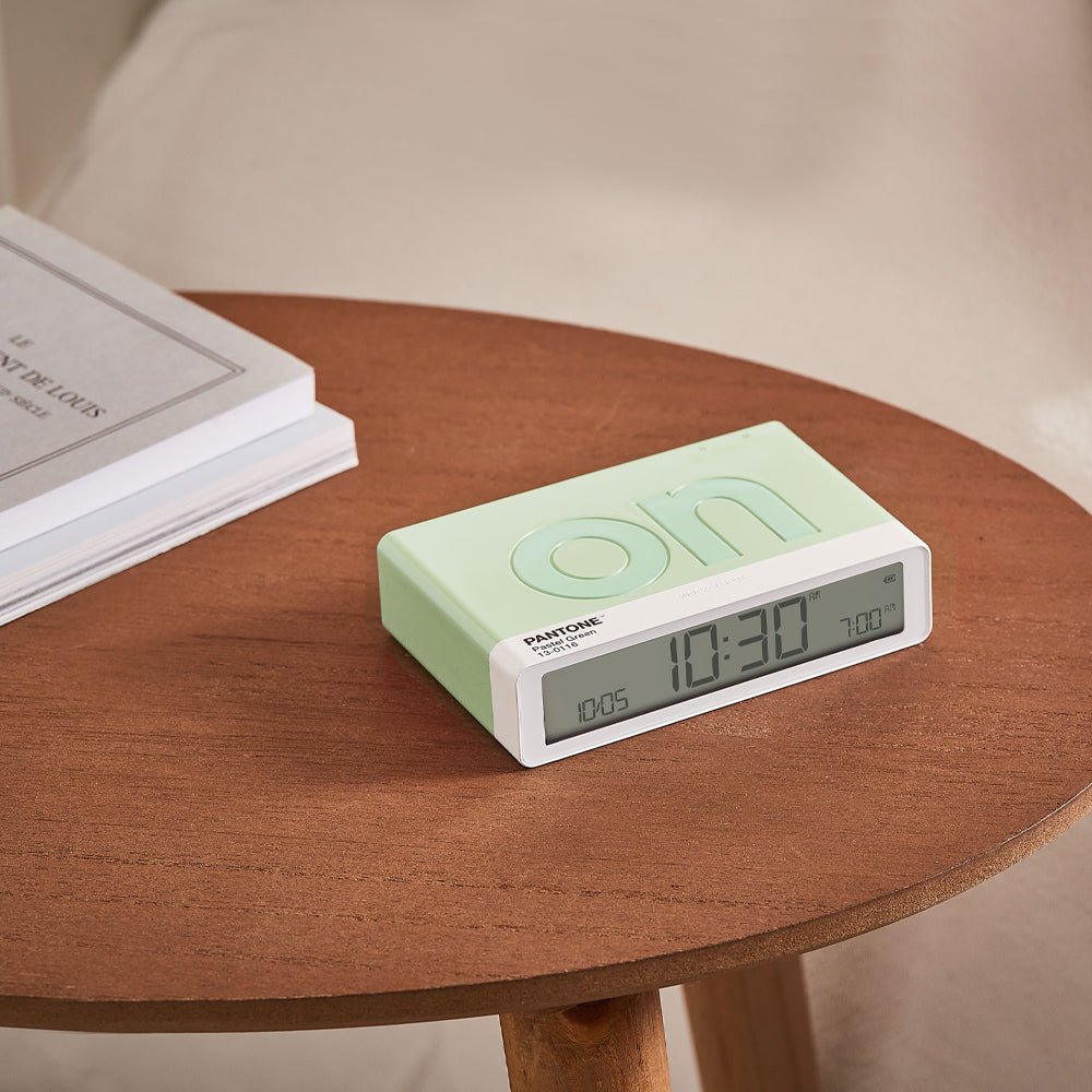 Lexon Flip Classic Reversible Alarm Clock - PANTONE Green - Desk Alarms