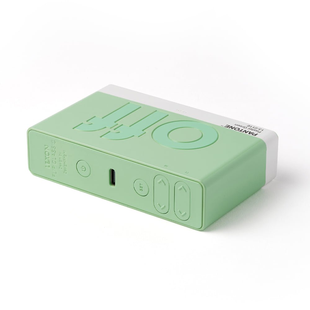 Lexon Flip Classic Reversible Alarm Clock - PANTONE Green - Desk Alarms
