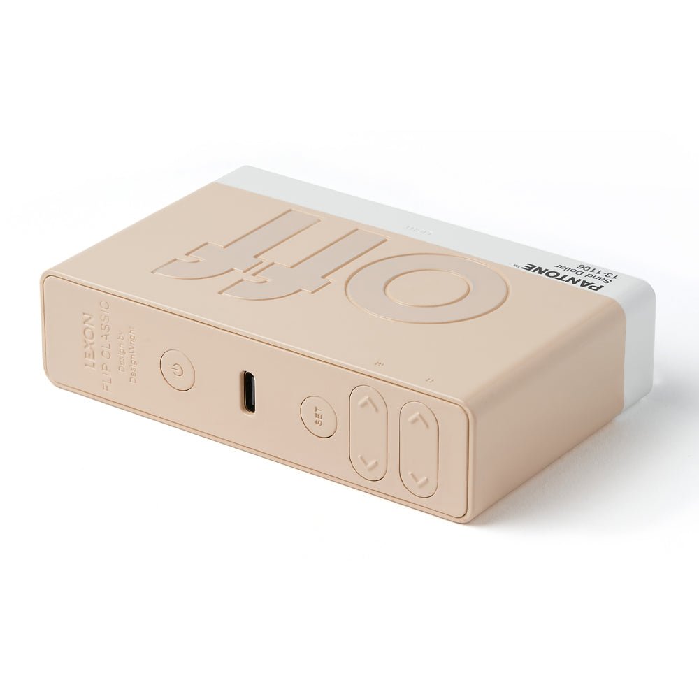Lexon Flip Classic Reversible Alarm Clock PANTONE SAND - Desk Alarms