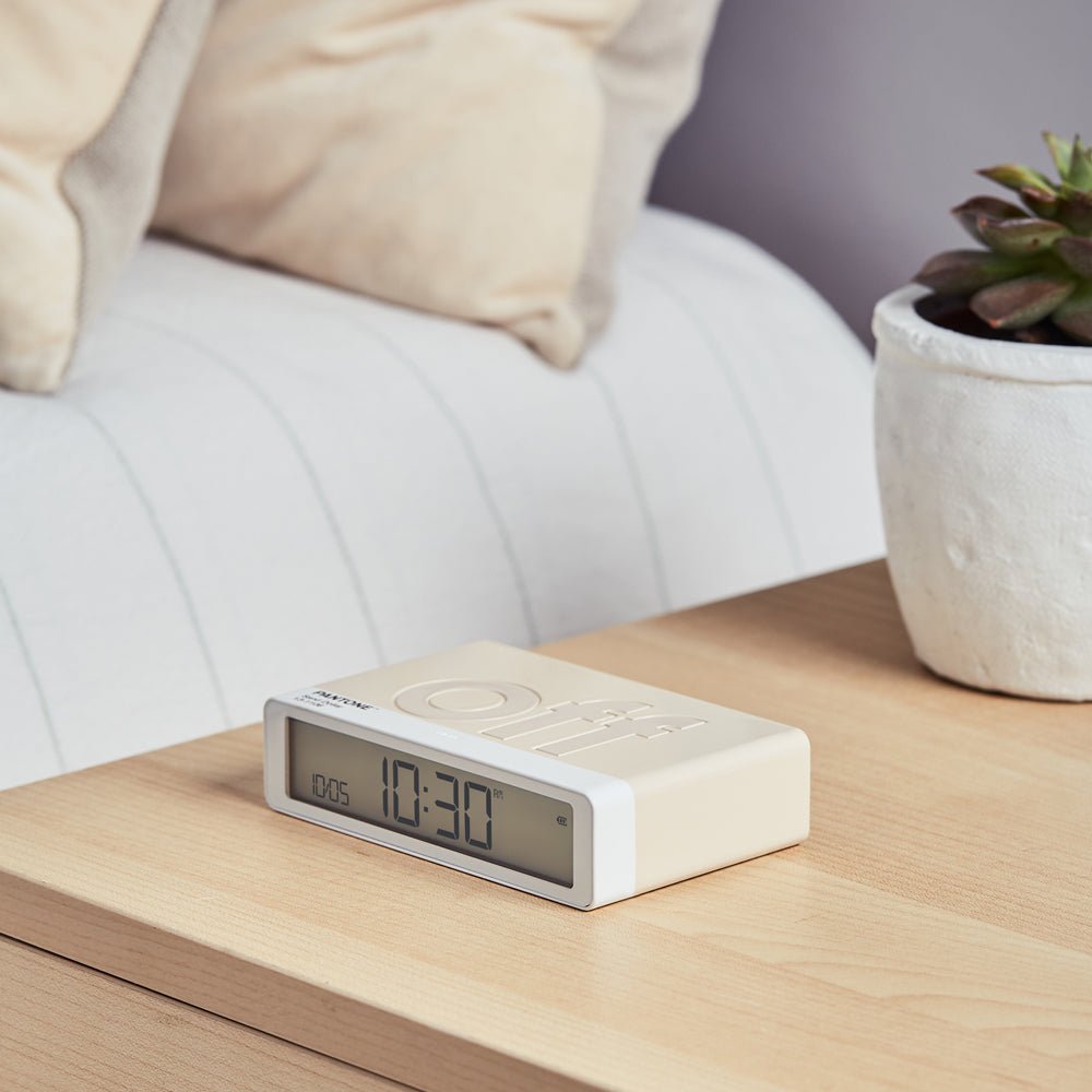 Lexon Flip Classic Reversible Alarm Clock PANTONE SAND - Desk Alarms
