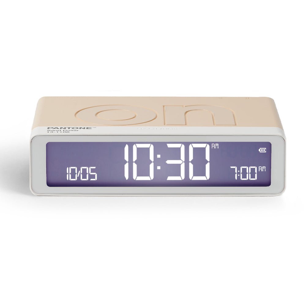Lexon Flip Classic Reversible Alarm Clock PANTONE SAND - Desk Alarms
