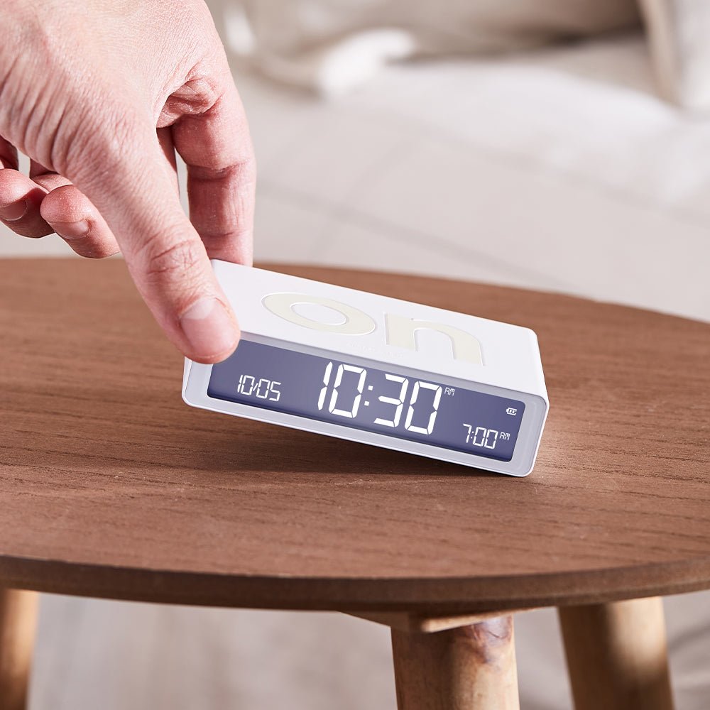 Lexon Flip Classic Reversible Alarm Clock - White - Desk Alarms