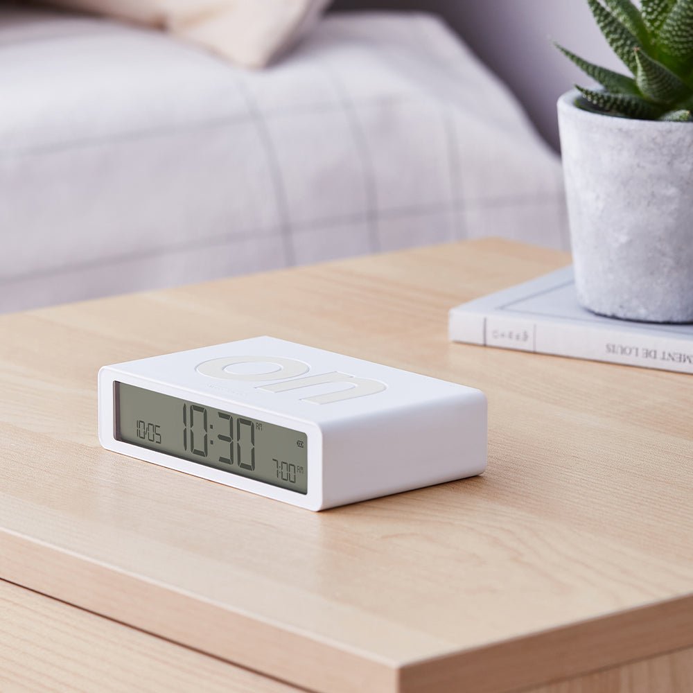 Lexon Flip Classic Reversible Alarm Clock - White - Desk Alarms