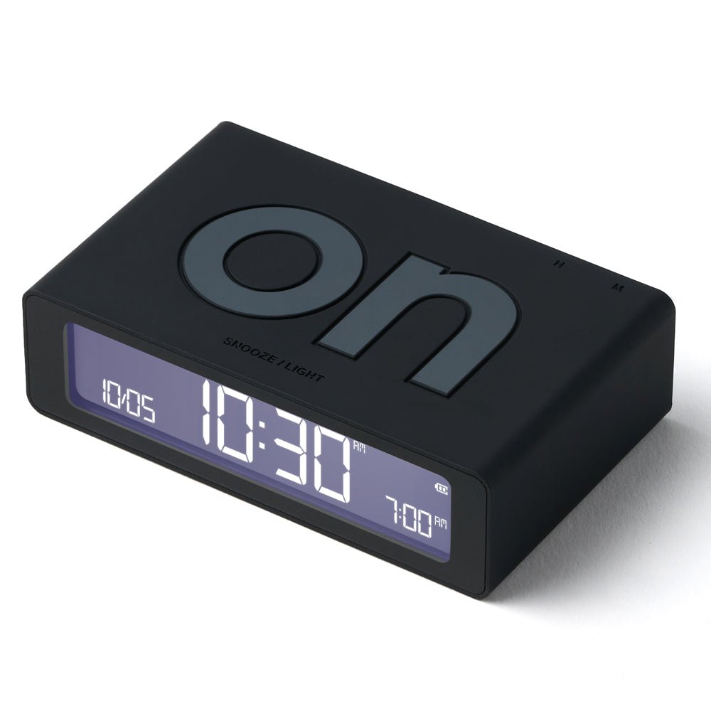 Lexon Flip Mini Reversible Alarm Clock - Black - Desk Alarms