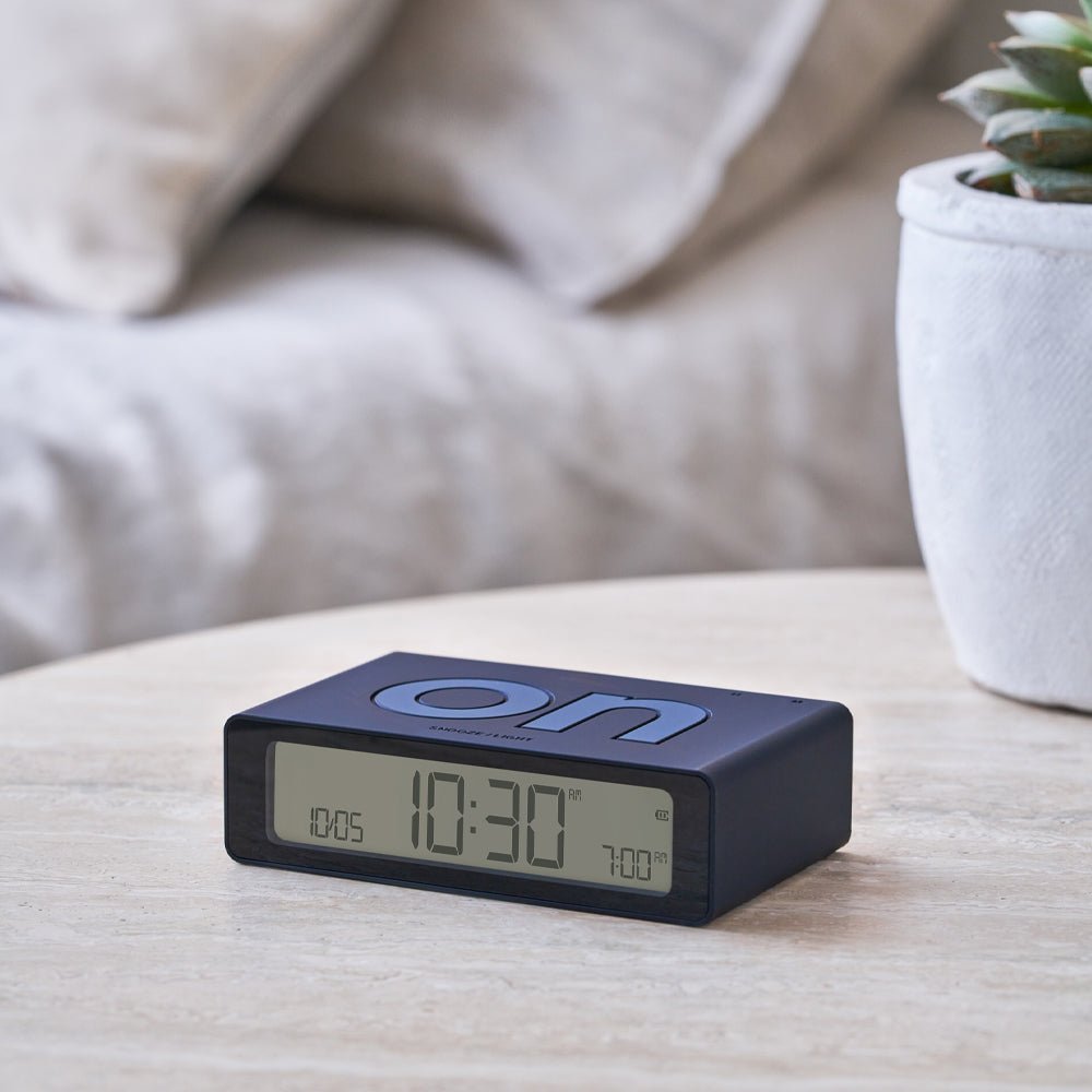 Lexon Flip Mini Reversible Alarm Clock - Black - Desk Alarms