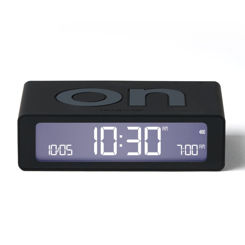 Lexon Flip Mini Reversible Alarm Clock - Black - Desk Alarms