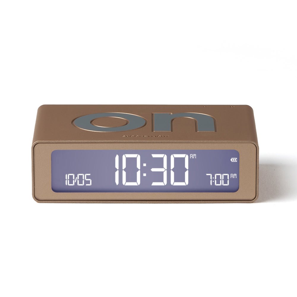 Lexon Flip Mini Reversible Alarm Clock - Gold - Desk Alarms