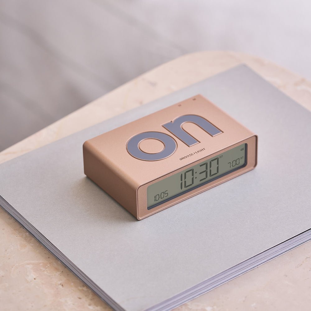 Lexon Flip Mini Reversible Alarm Clock - Gold - Desk Alarms
