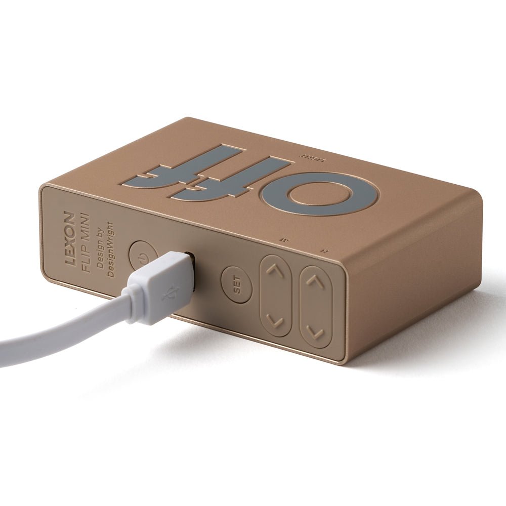 Lexon Flip Mini Reversible Alarm Clock - Gold - Desk Alarms