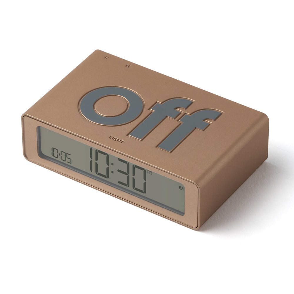 Lexon Flip Mini Reversible Alarm Clock - Gold - Desk Alarms