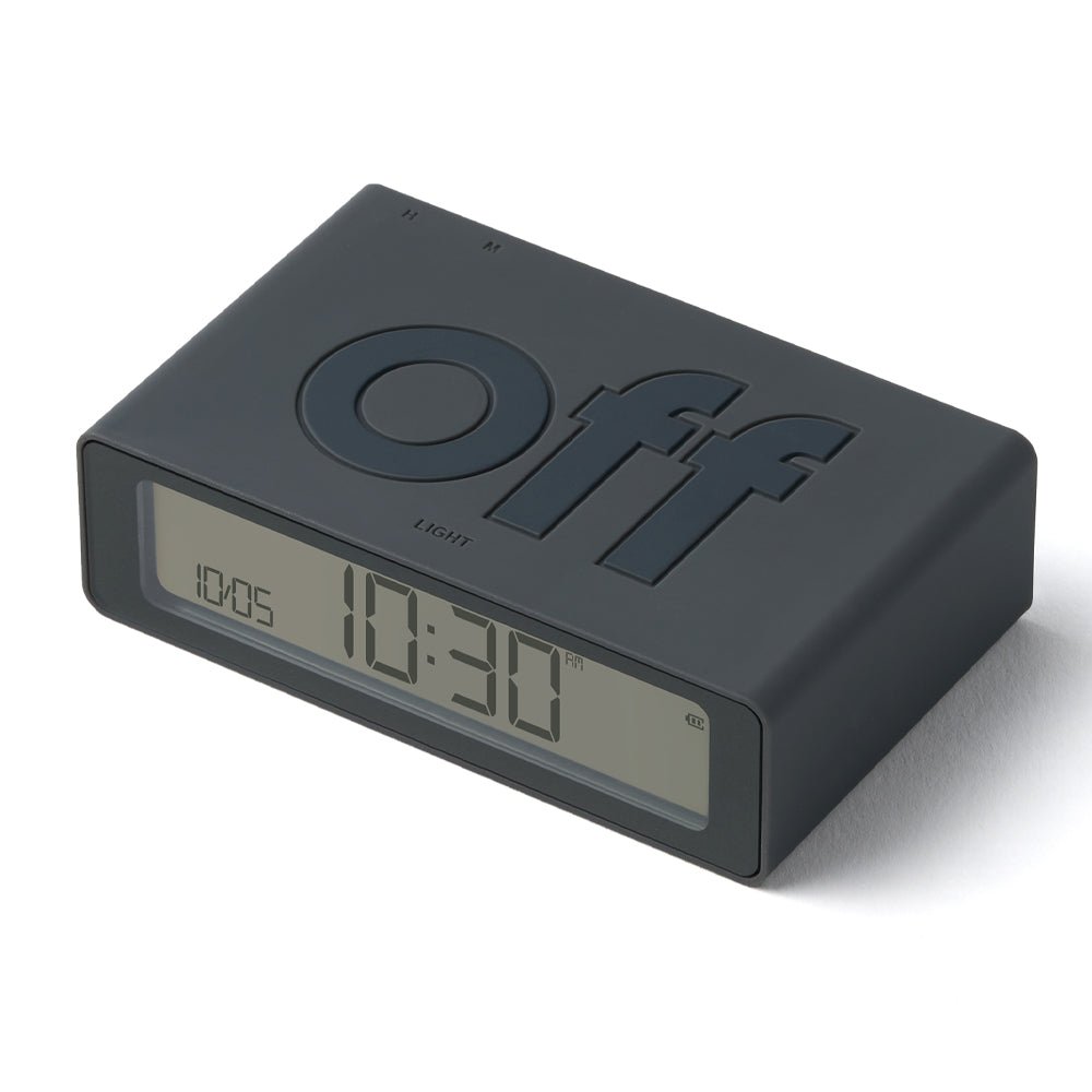 Lexon Flip Mini Reversible Alarm Clock - Grey - Desk Alarms