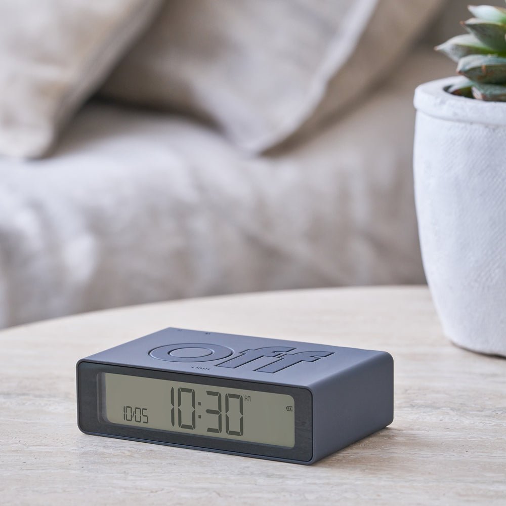 Lexon Flip Mini Reversible Alarm Clock - Grey - Desk Alarms