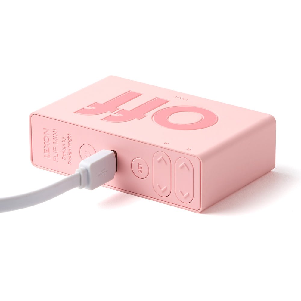 Lexon Flip Mini Reversible Alarm Clock - Pink - Desk Alarms