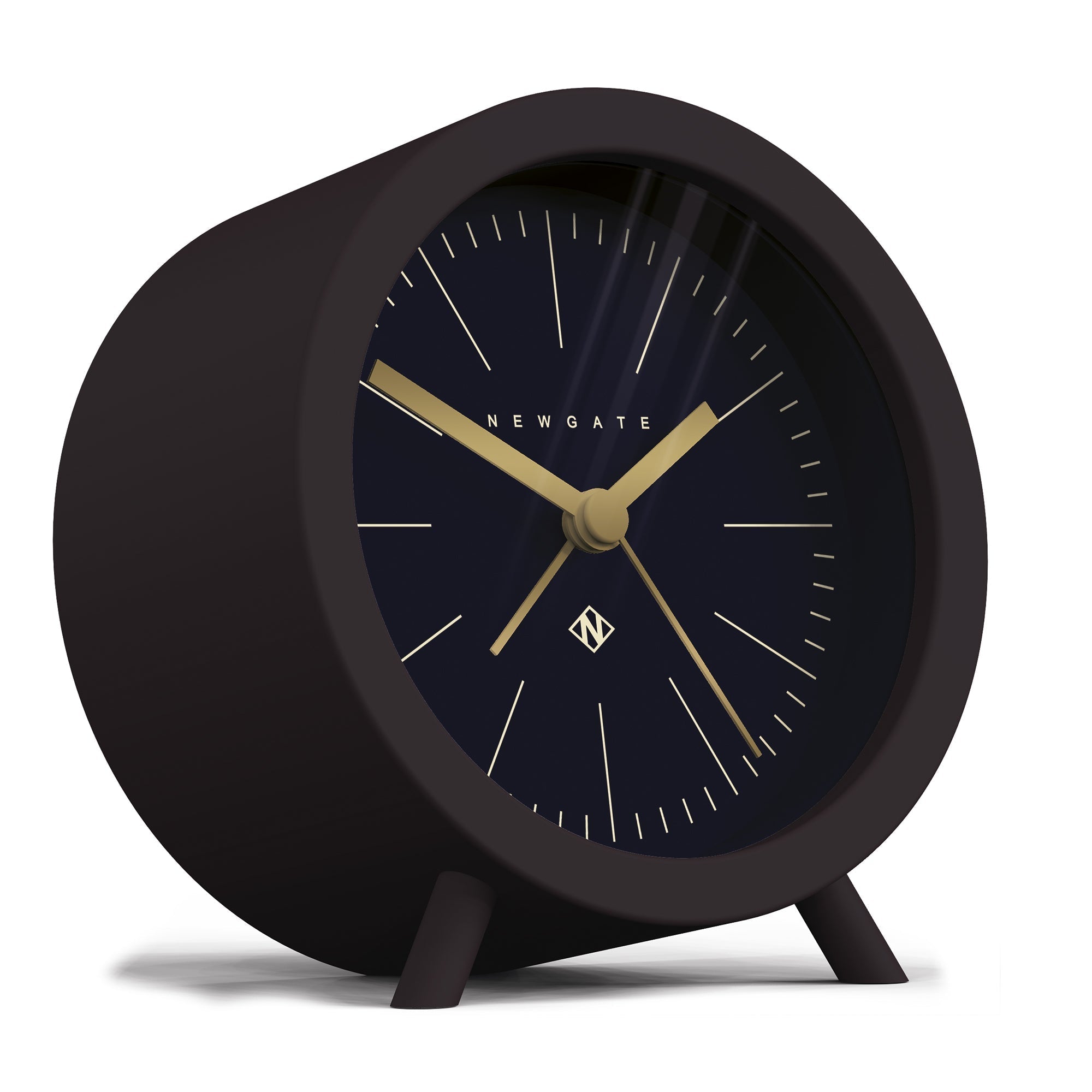 Newgate Fred Alarm Chocolate Black - Reverse Dial - Desk Alarms
