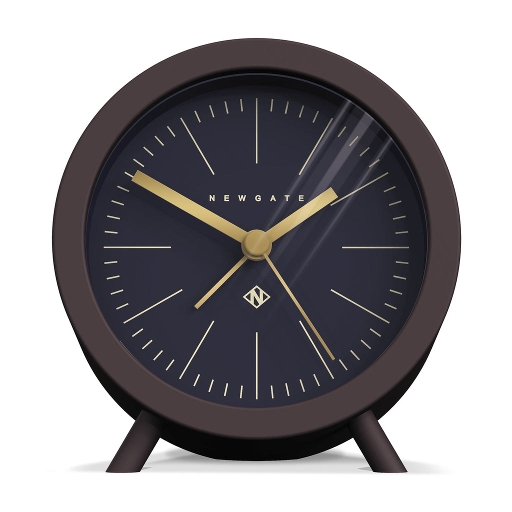 Newgate Fred Alarm Chocolate Black - Reverse Dial - Desk Alarms