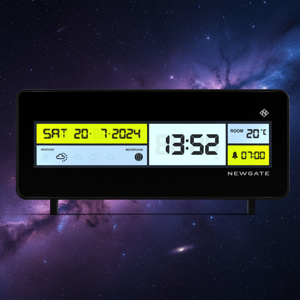 Newgate Futurama Lcd Alarm Clock - Black Case and Black Lens - Desk Alarms