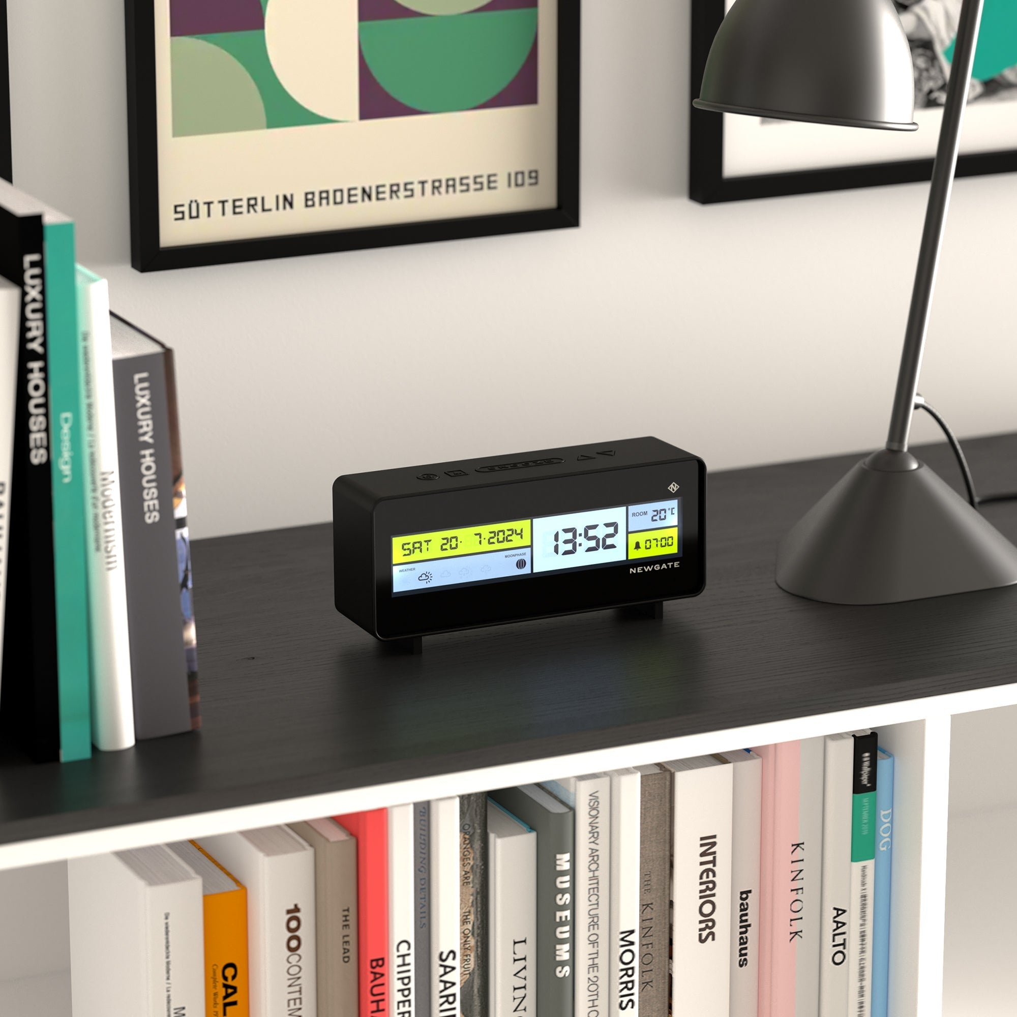 Newgate Futurama Lcd Alarm Clock - Black Case and Black Lens - Desk Alarms