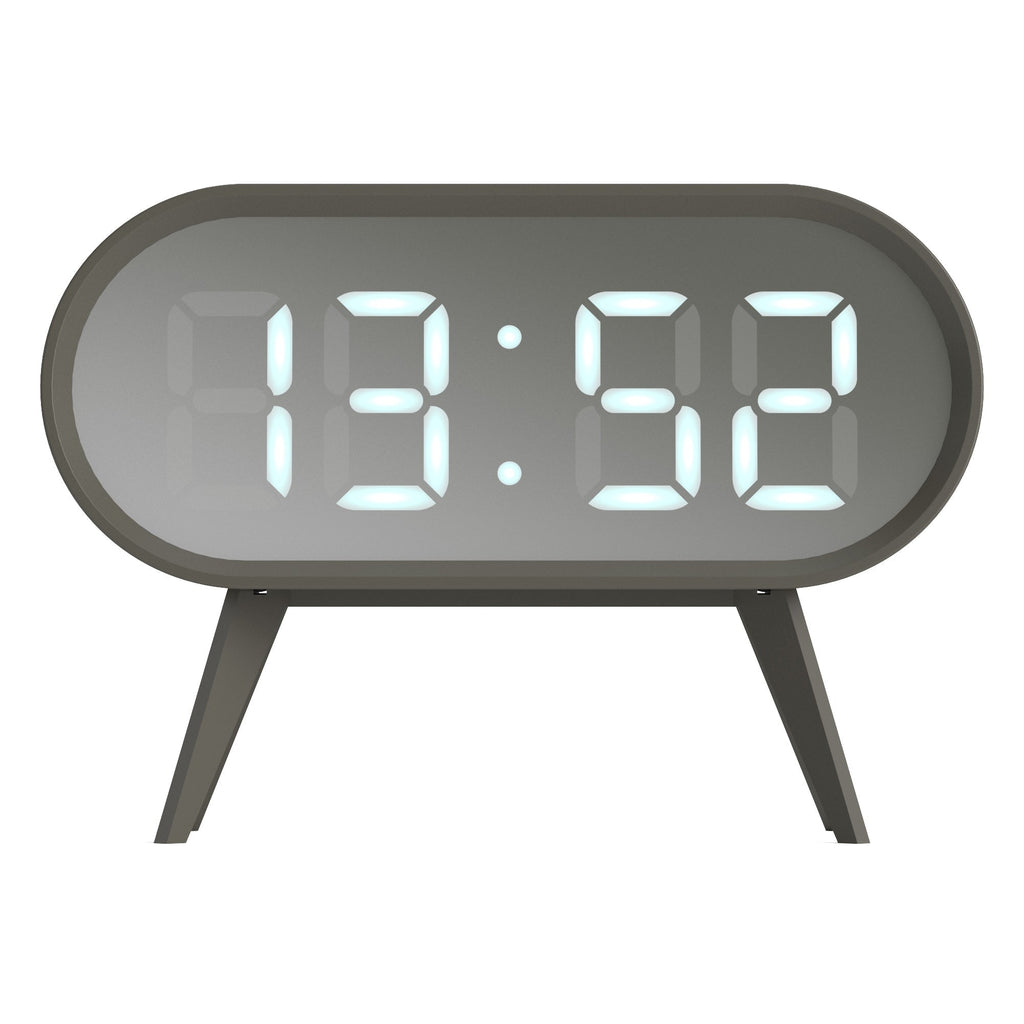 Newgate Space Hotel Cyborg Led Alarm Clock - Grey - Desk Alarms