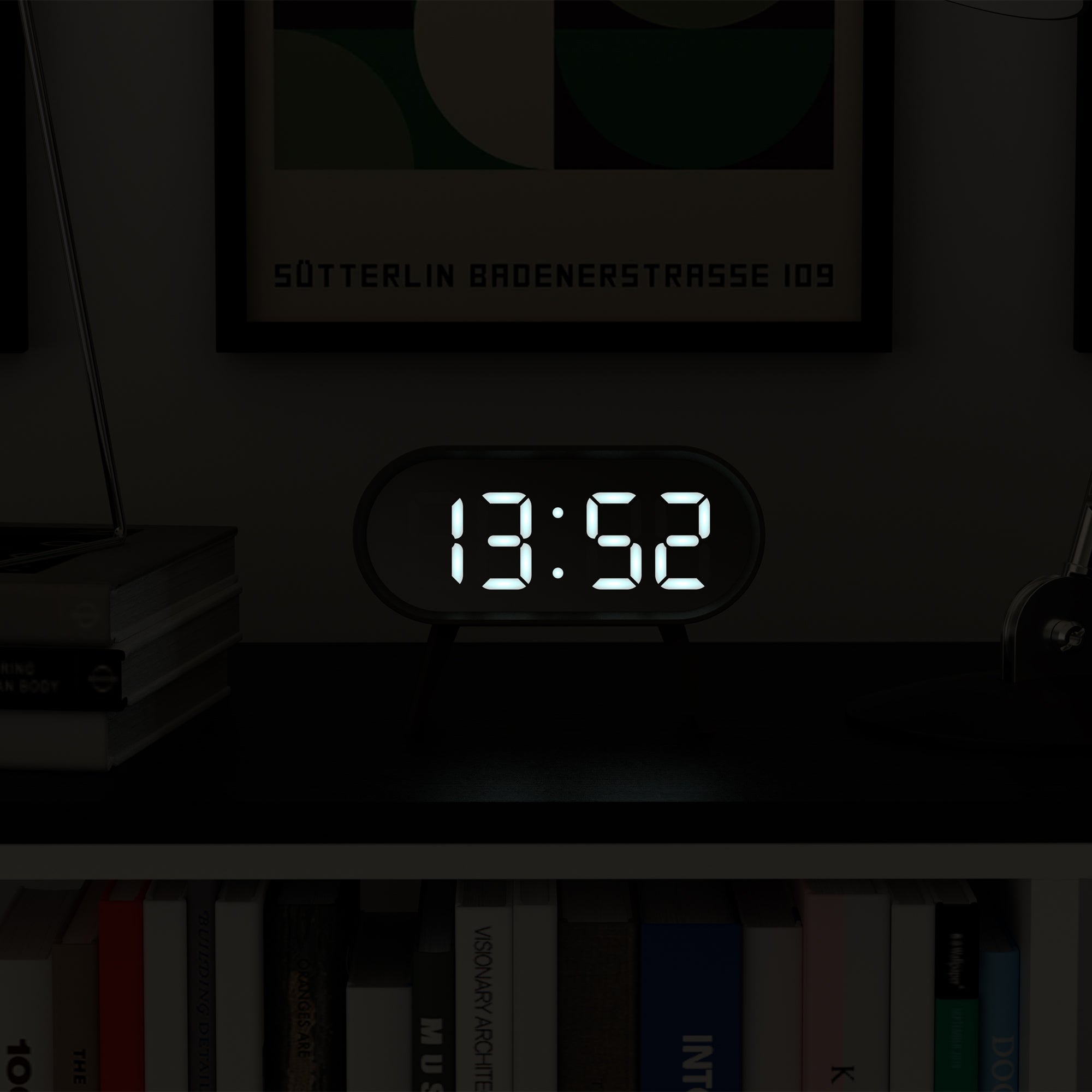 Newgate Space Hotel Cyborg Led Alarm Clock - Grey - Desk Alarms