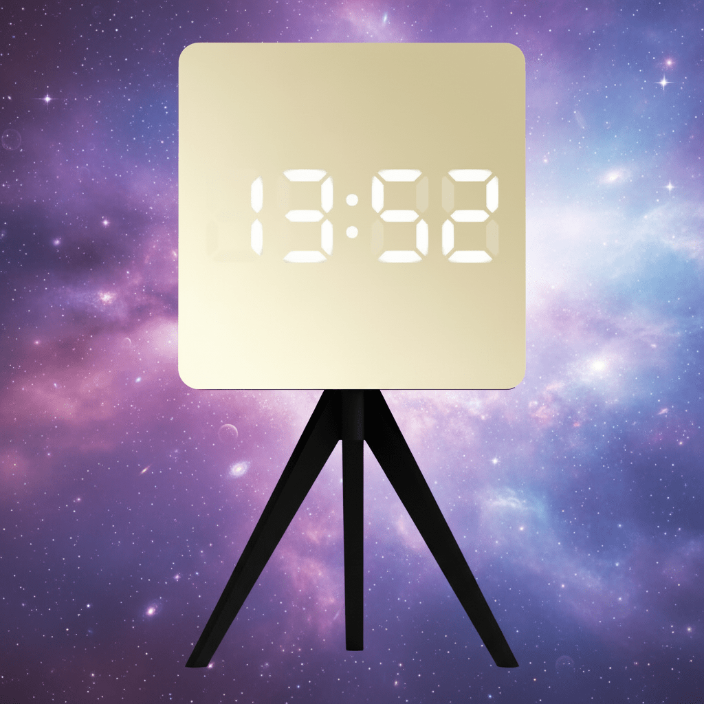 Newgate Space Hotel Droid Led Alarm Clock - Black with Gold Mirror Finish - Desk Alarms