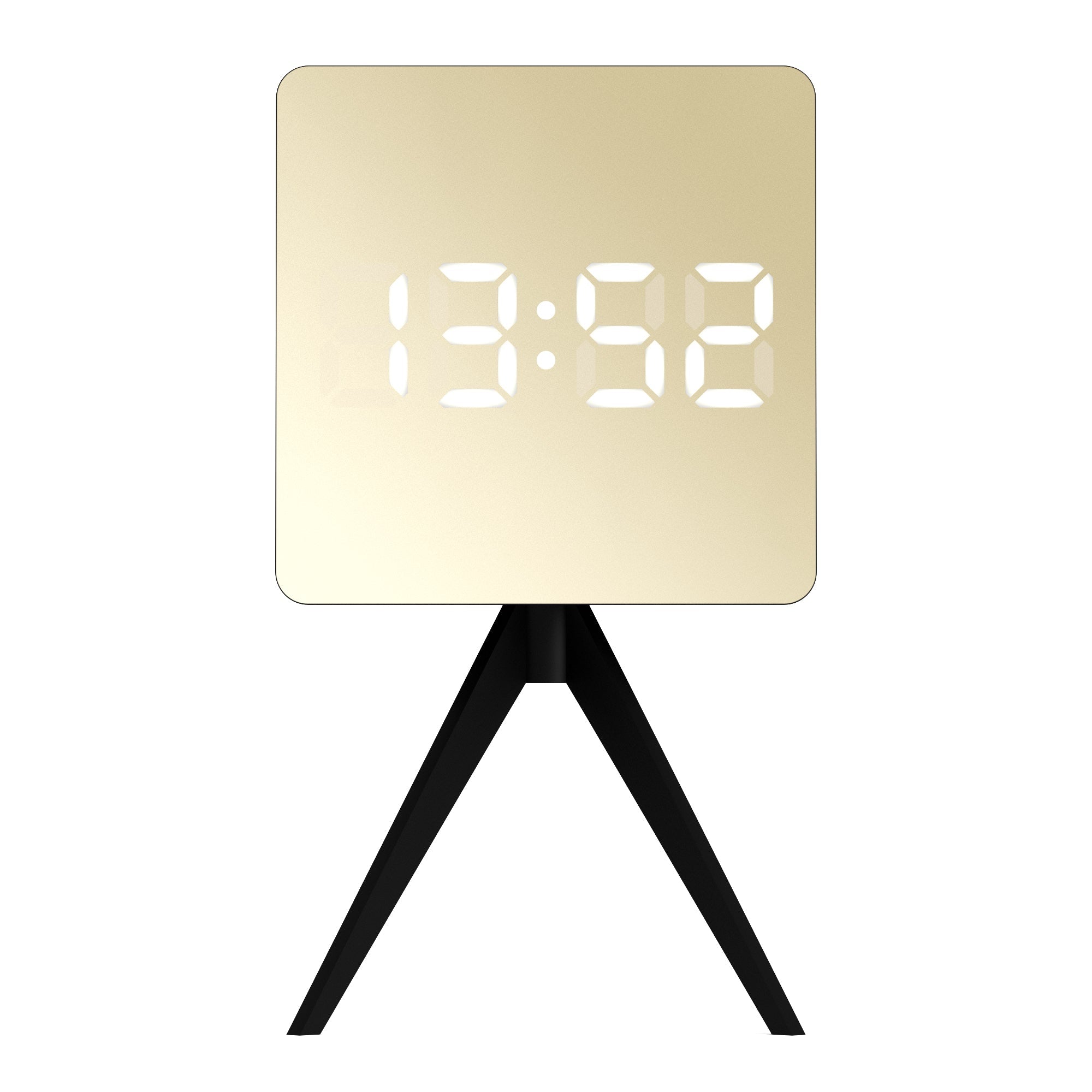 Newgate Space Hotel Droid Led Alarm Clock - Black with Gold Mirror Finish - Desk Alarms