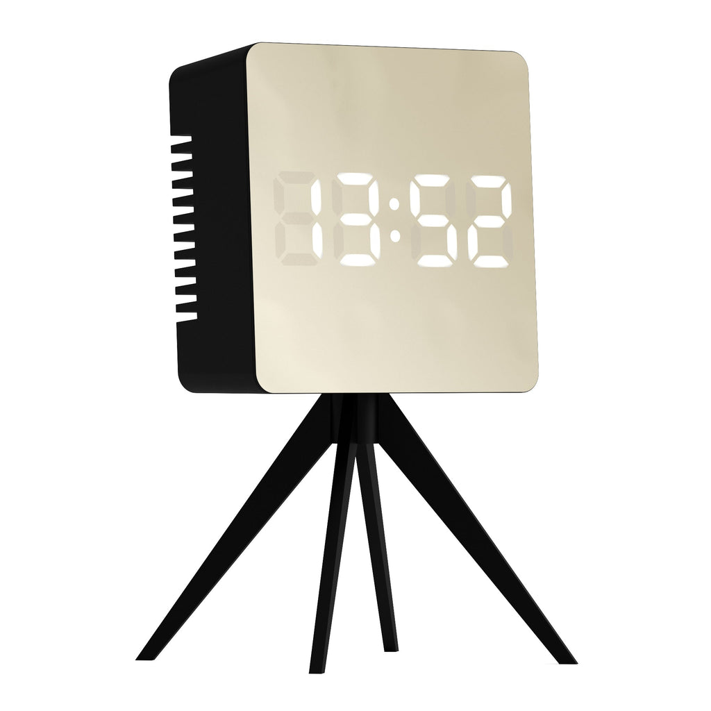 Newgate Space Hotel Droid Led Alarm Clock - Black with Gold Mirror Finish - Desk Alarms