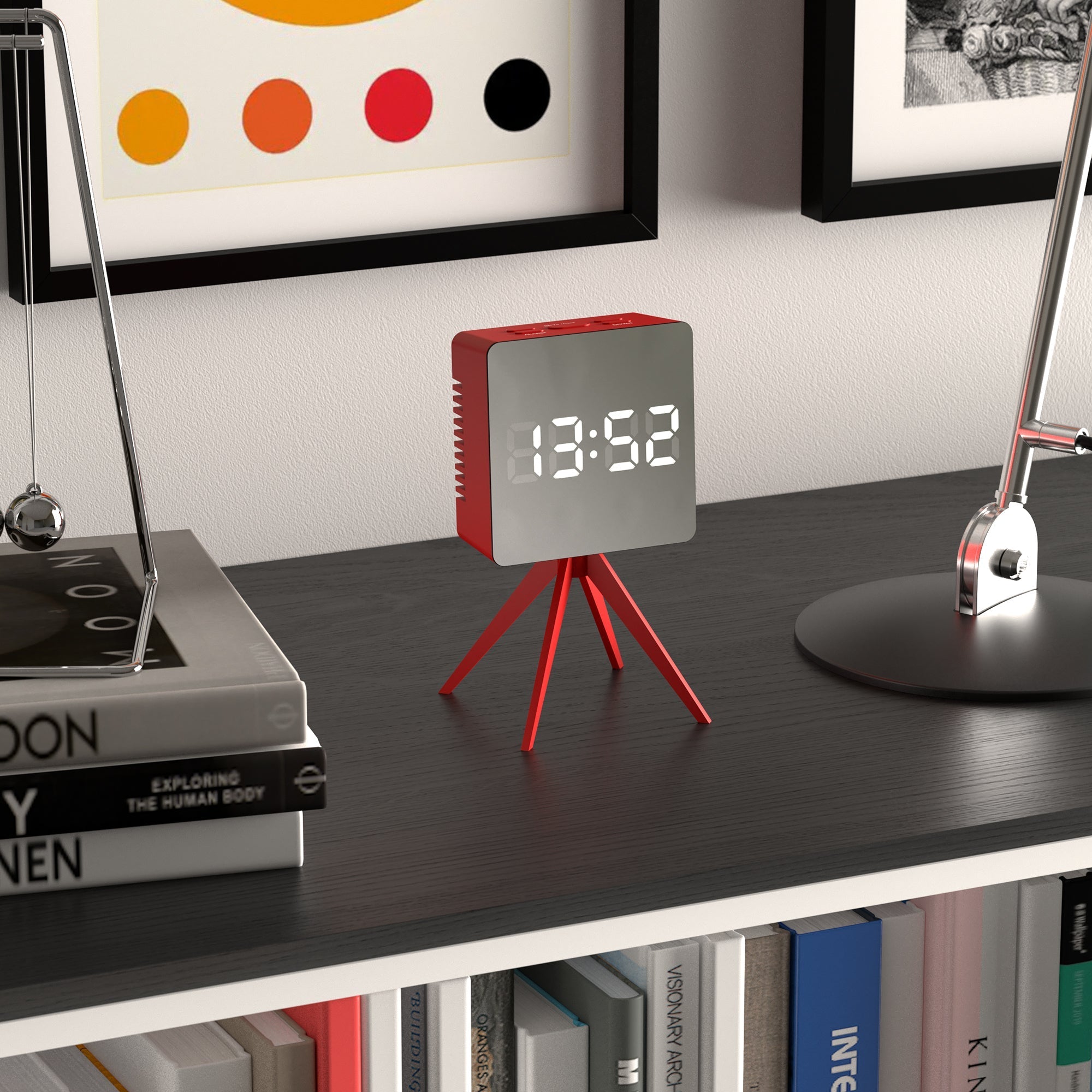 Newgate Space Hotel Droid Led Alarm Clock - Red - Desk Alarms