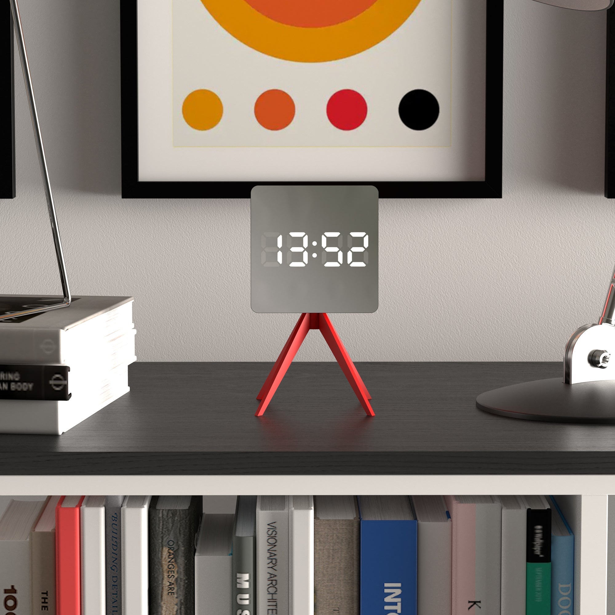 Newgate Space Hotel Droid Led Alarm Clock - Red - Desk Alarms