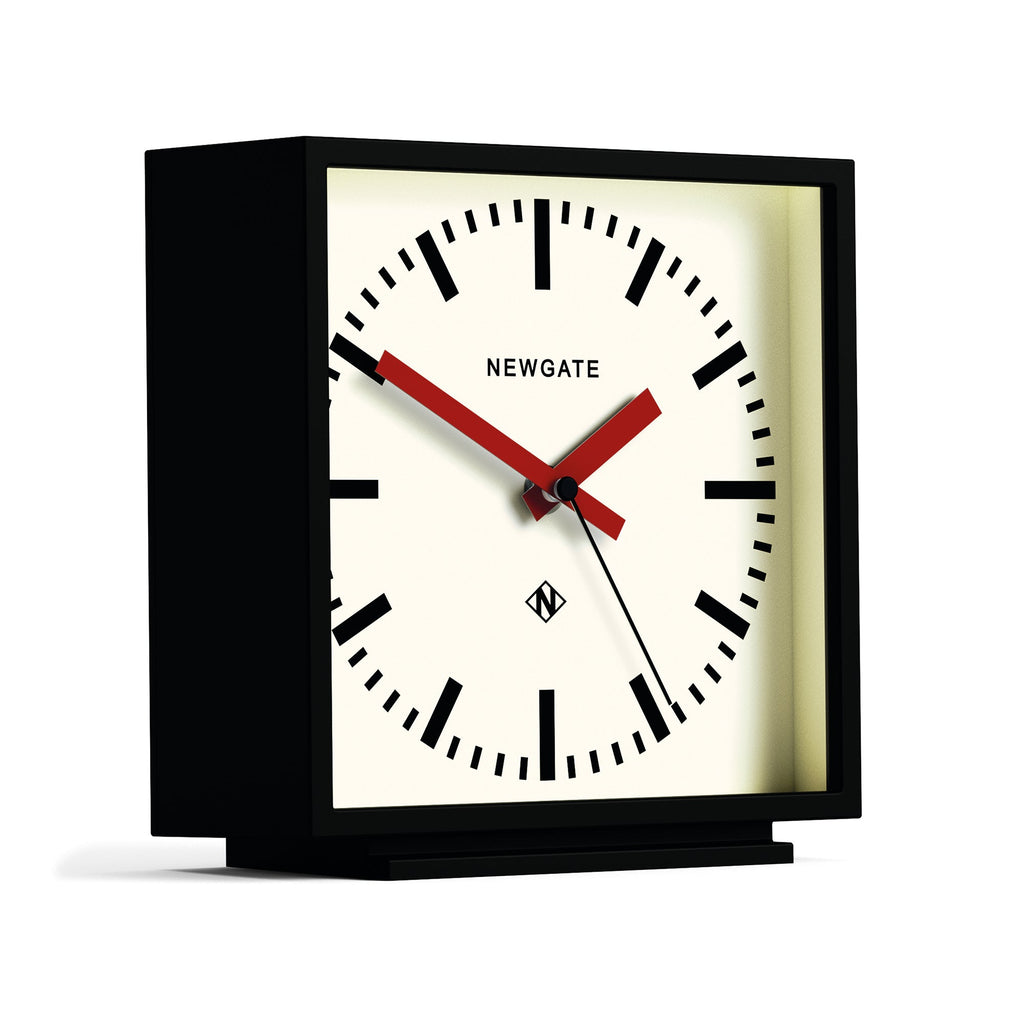 Newgate Amp Mantel Clock - Black (Red Hands) - Desk and Shelf Clock