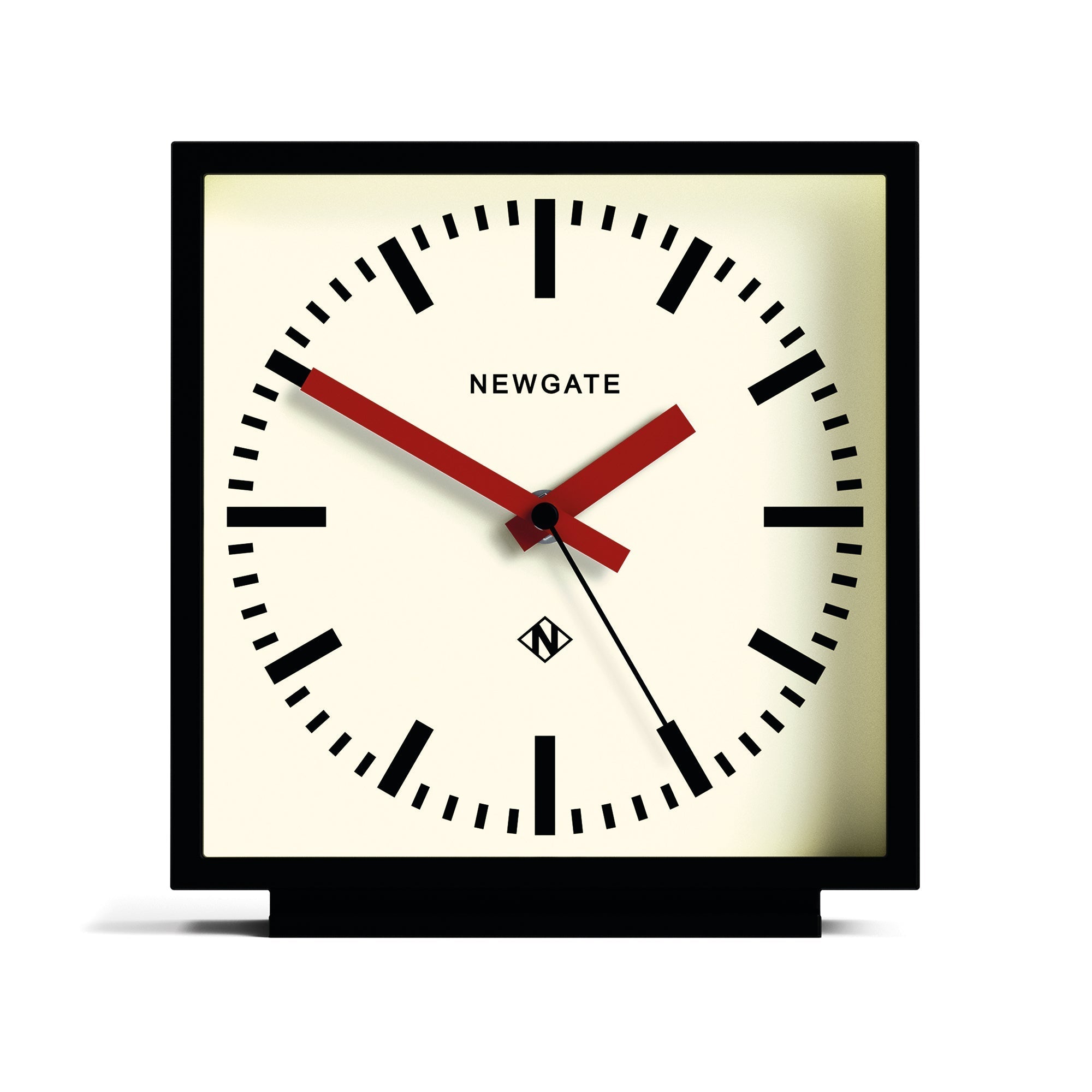 Newgate Amp Mantel Clock - Black (Red Hands) - Desk and Shelf Clock