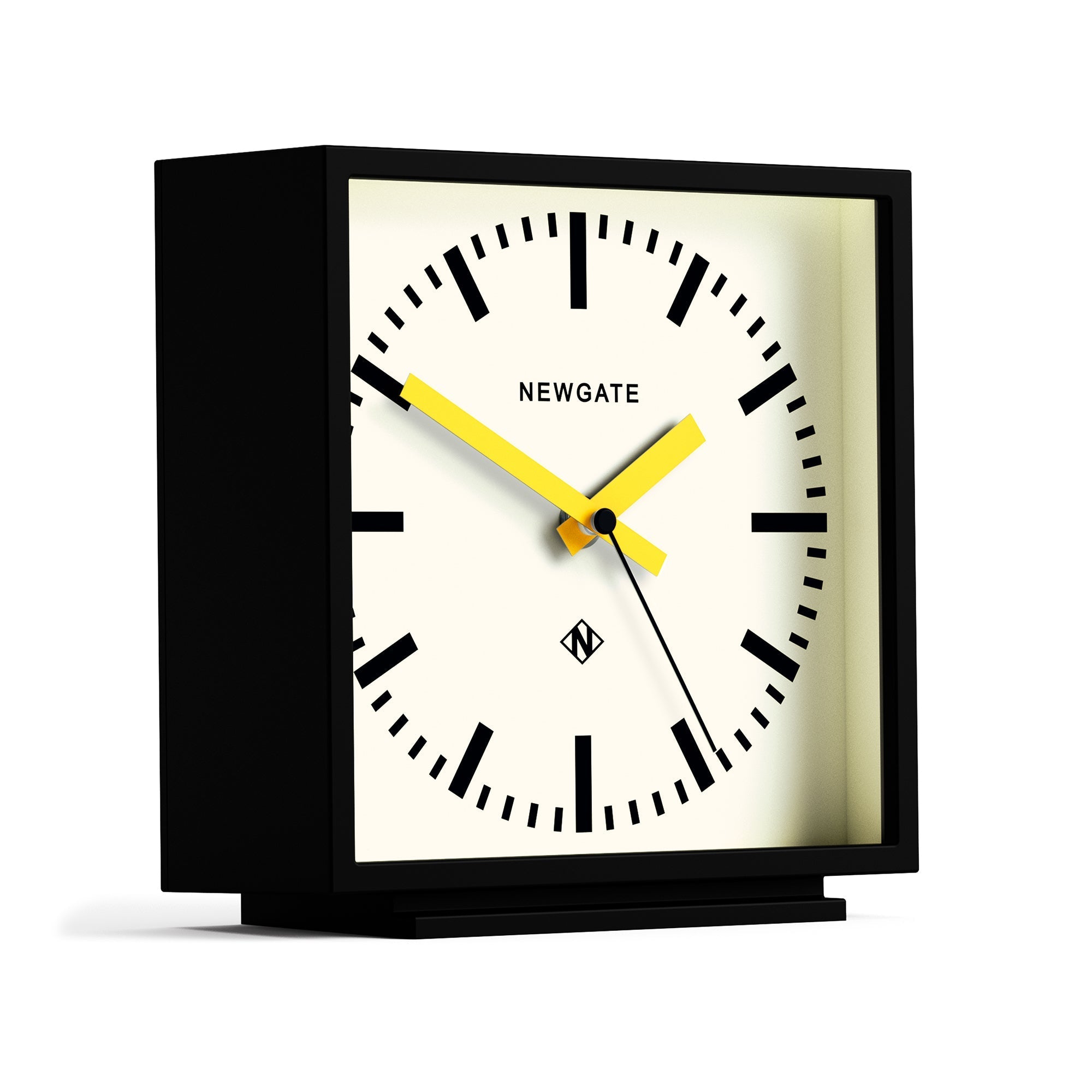 Newgate Amp Mantel Clock - Black (Yellow Hands) - Desk and Shelf Clock