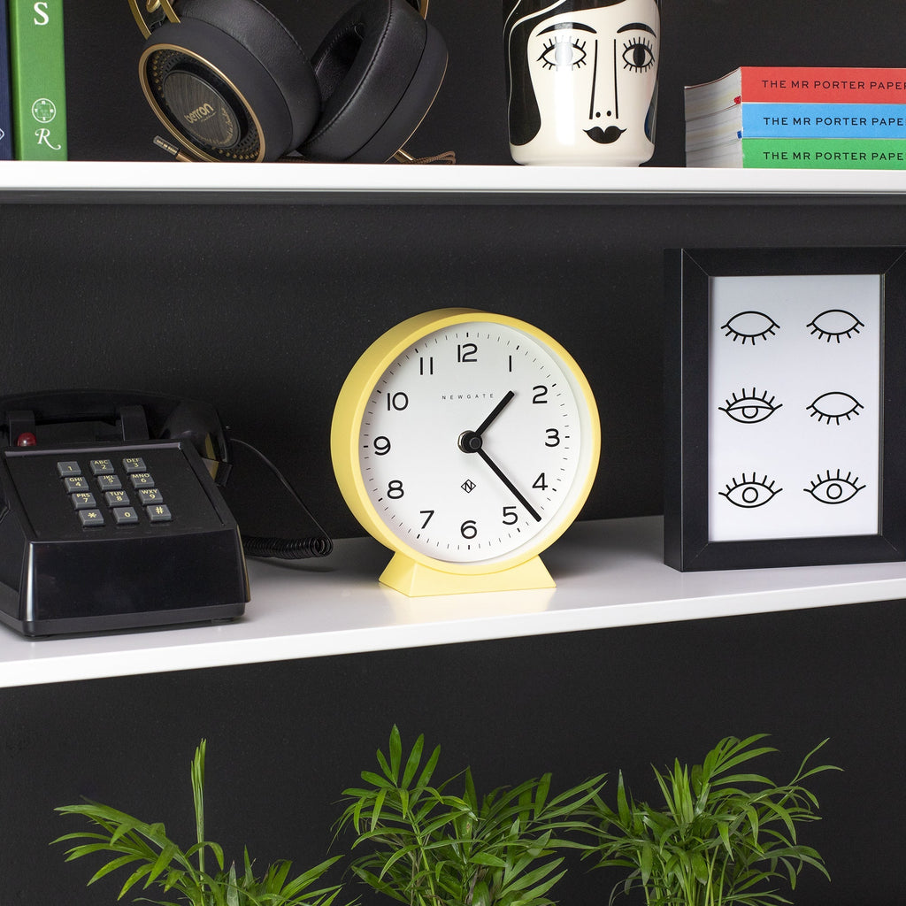 Newgate M Mantel Clock - Cheeky Yellow - Desk and Shelf Clock