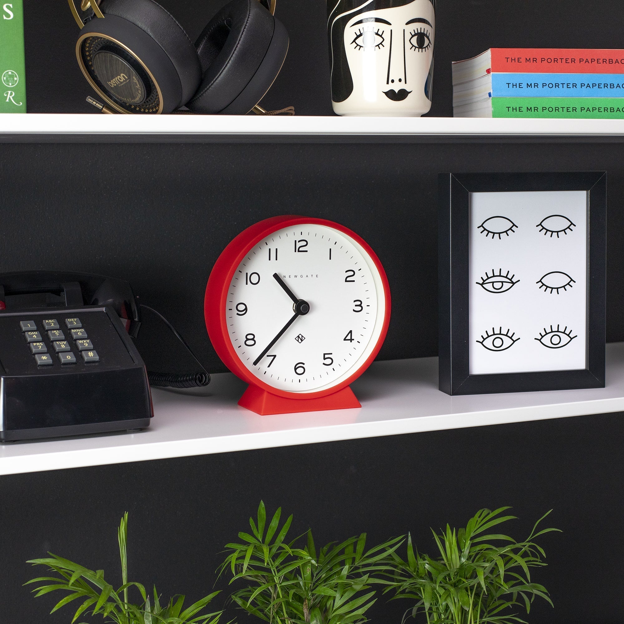 Newgate M Mantel Clock - Fire Engine Red - Desk and Shelf Clock