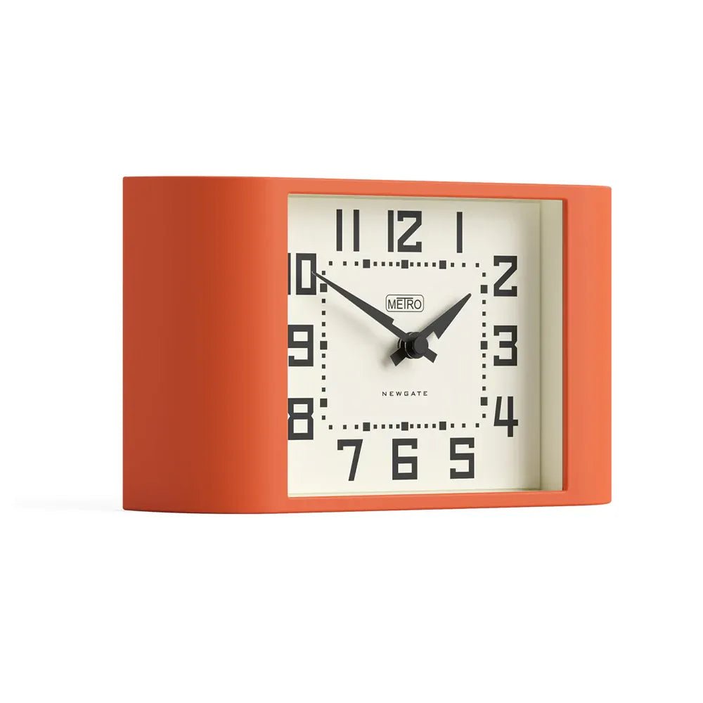 Newgate Mini Metro Mantel Clock - Pumpkin Orange - Desk and Shelf Clock