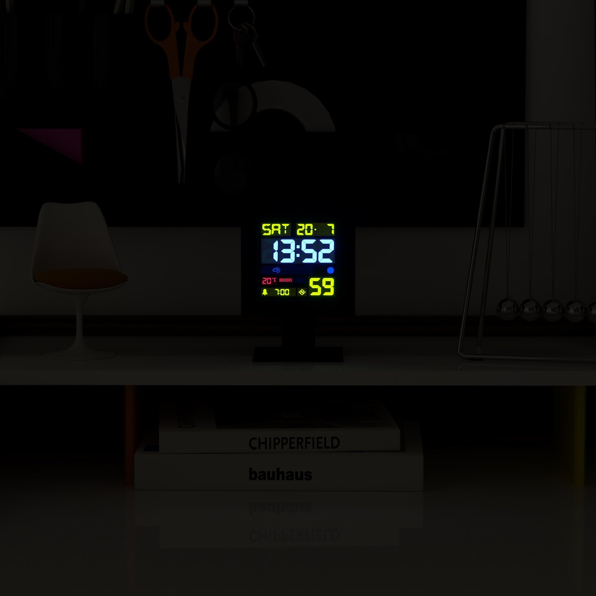 Newgate Monolith Lcd Alarm Clock - Black - Desk and Shelf Clock