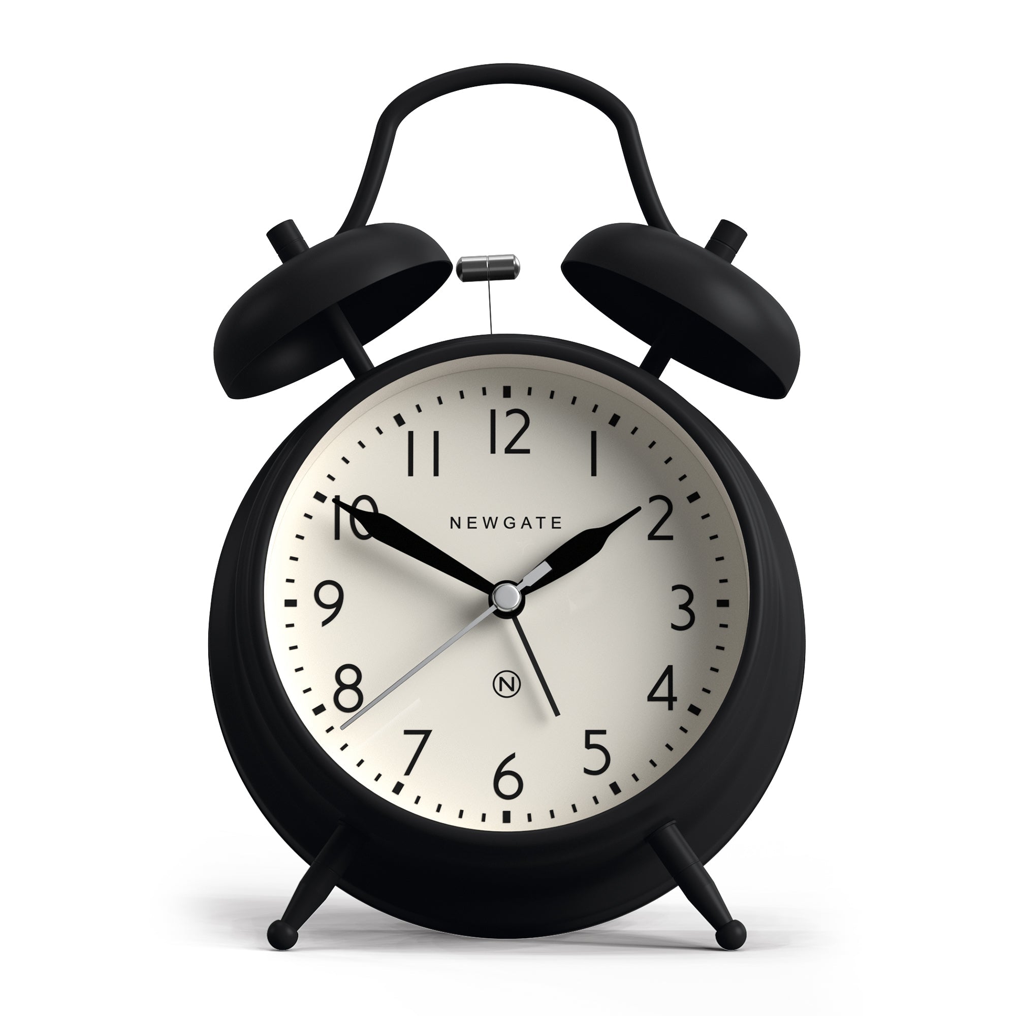 Newgate New Covent Garden Alarm - Matte Black - Desk and Shelf Clock